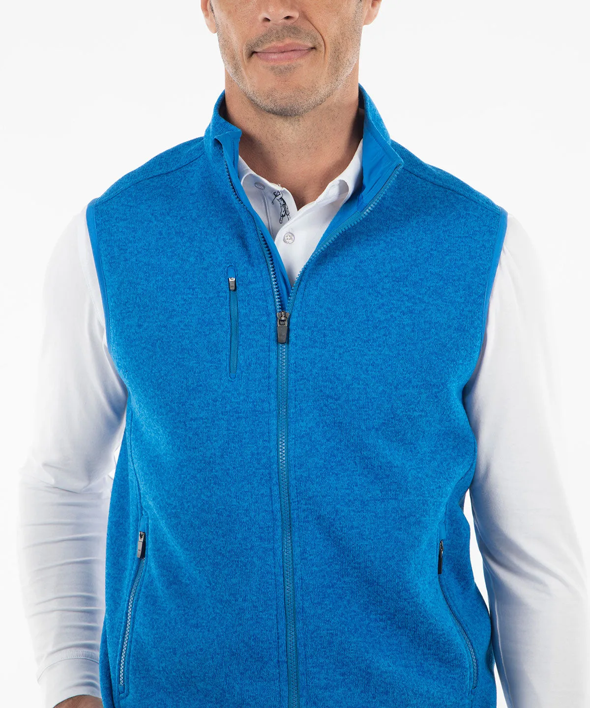 Performance Heathered Full Zip Fleece Vest