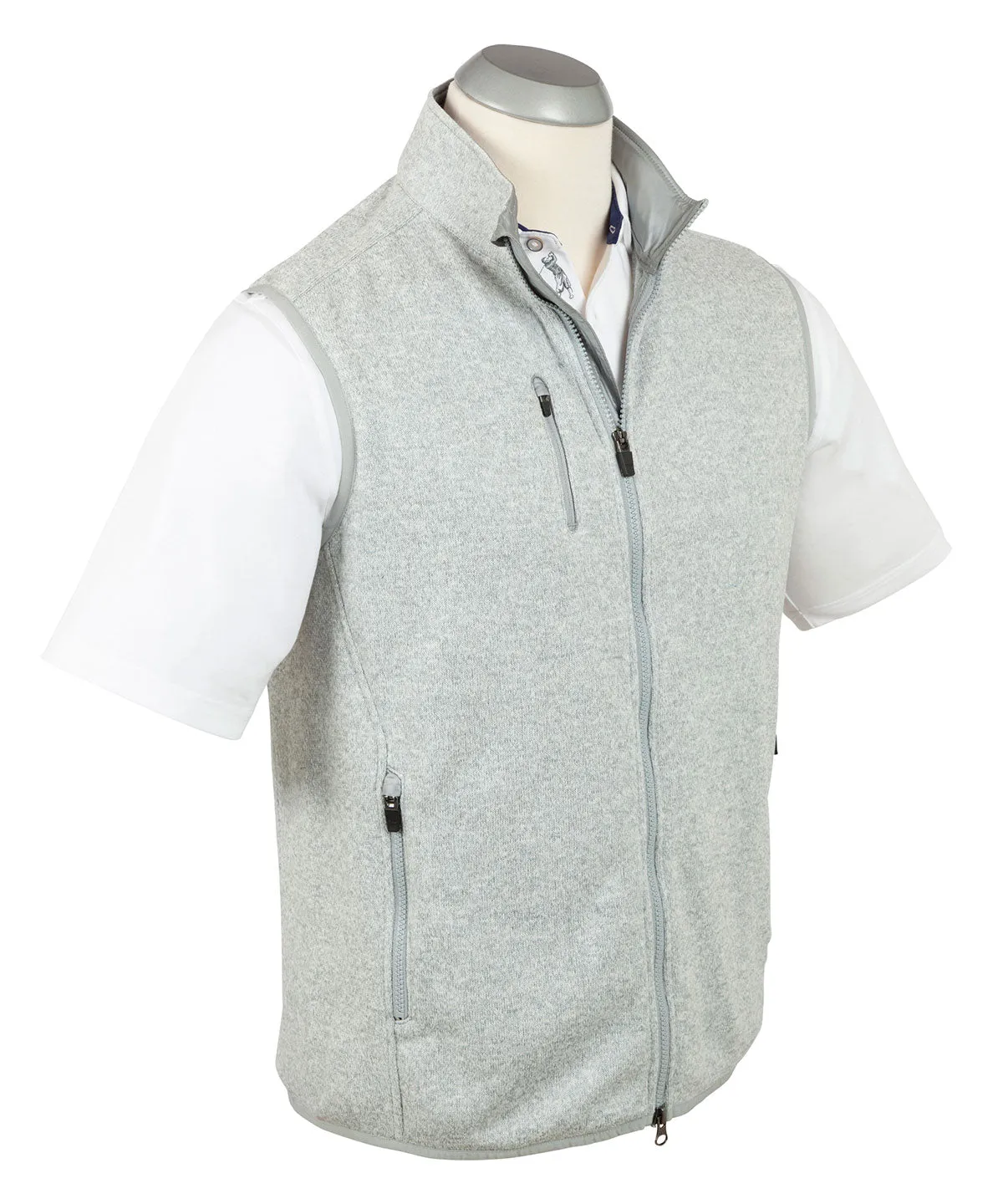 Performance Heathered Full Zip Fleece Vest