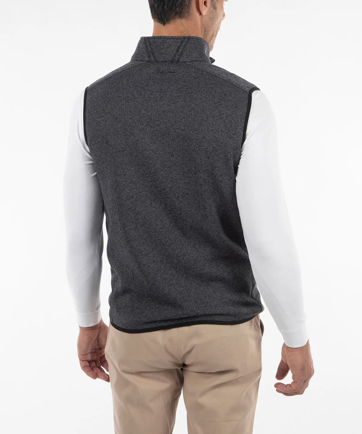 Performance Heathered Full Zip Fleece Vest