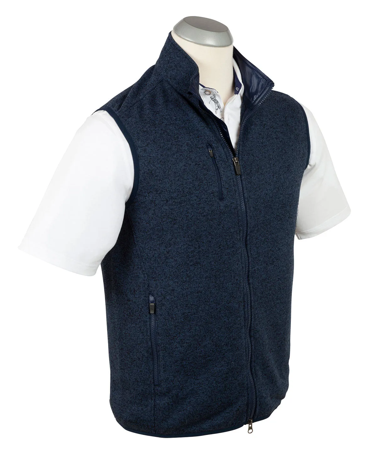 Performance Heathered Full Zip Fleece Vest