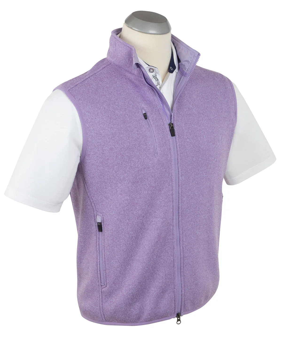 Performance Heathered Full Zip Fleece Vest