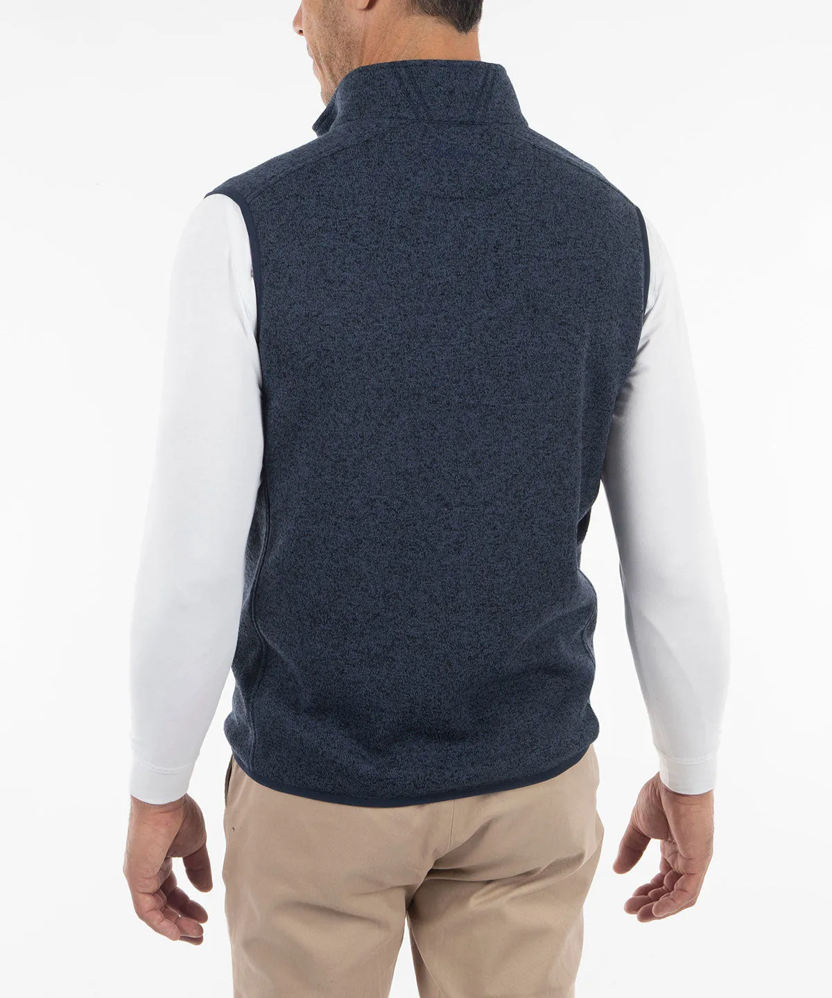 Performance Heathered Full Zip Fleece Vest