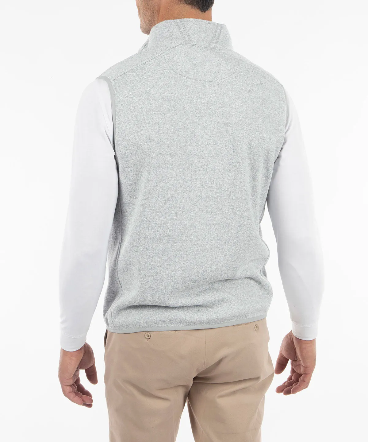 Performance Heathered Full Zip Fleece Vest