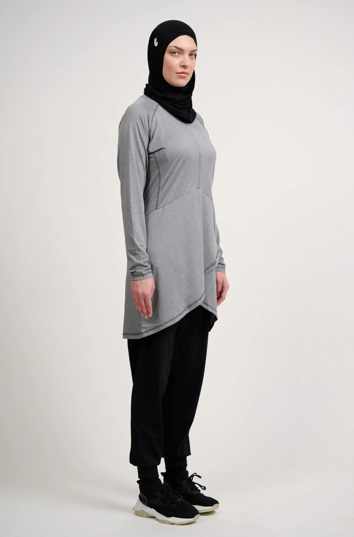 Performance Top- Heather Grey