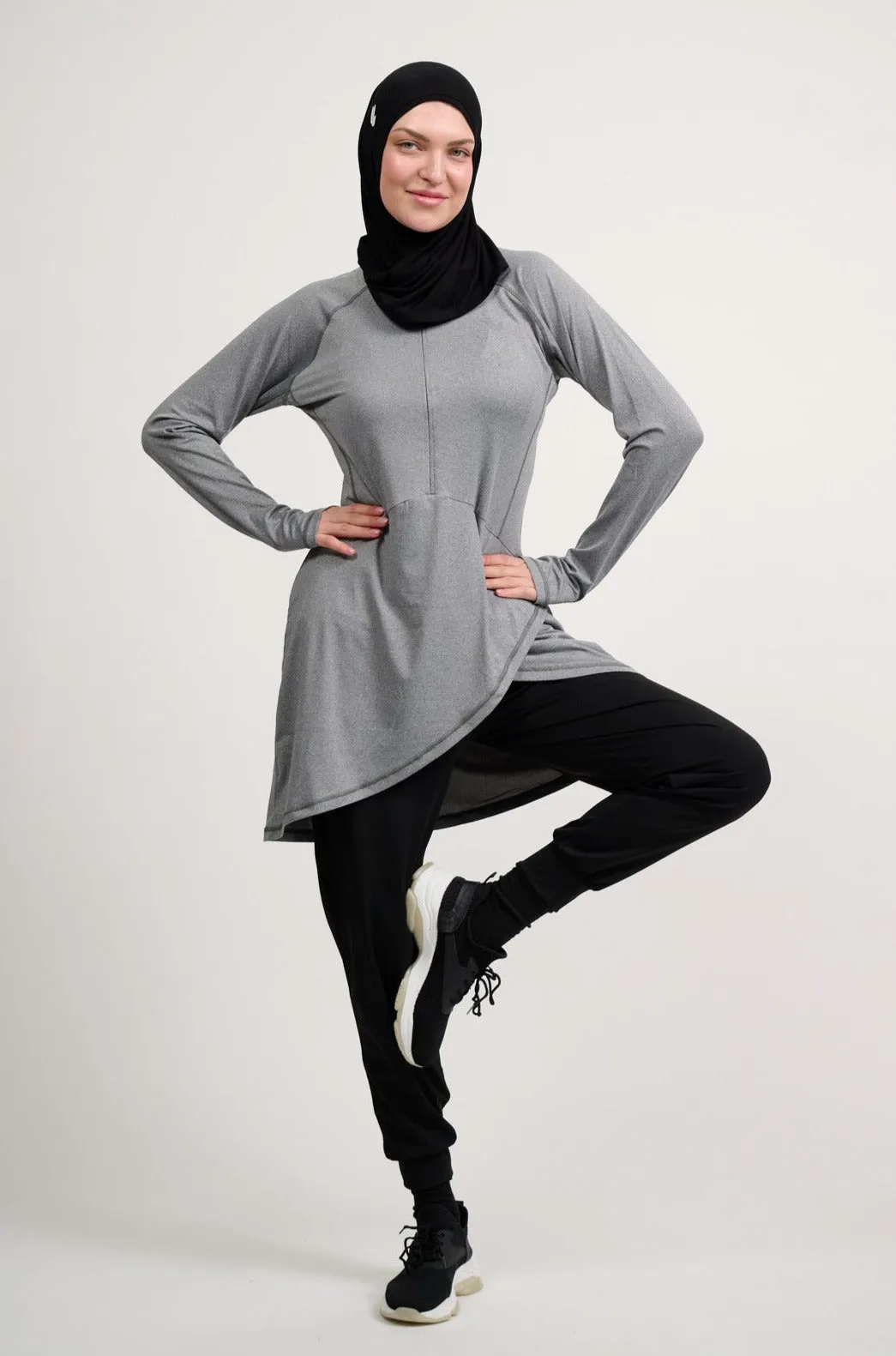 Performance Top- Heather Grey