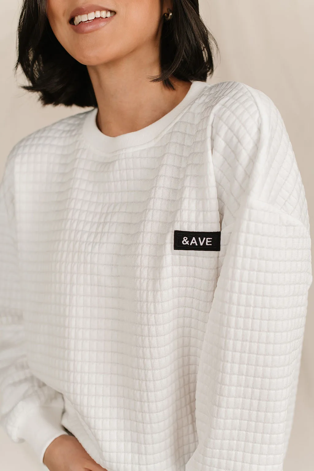 Quilted Pullover - White