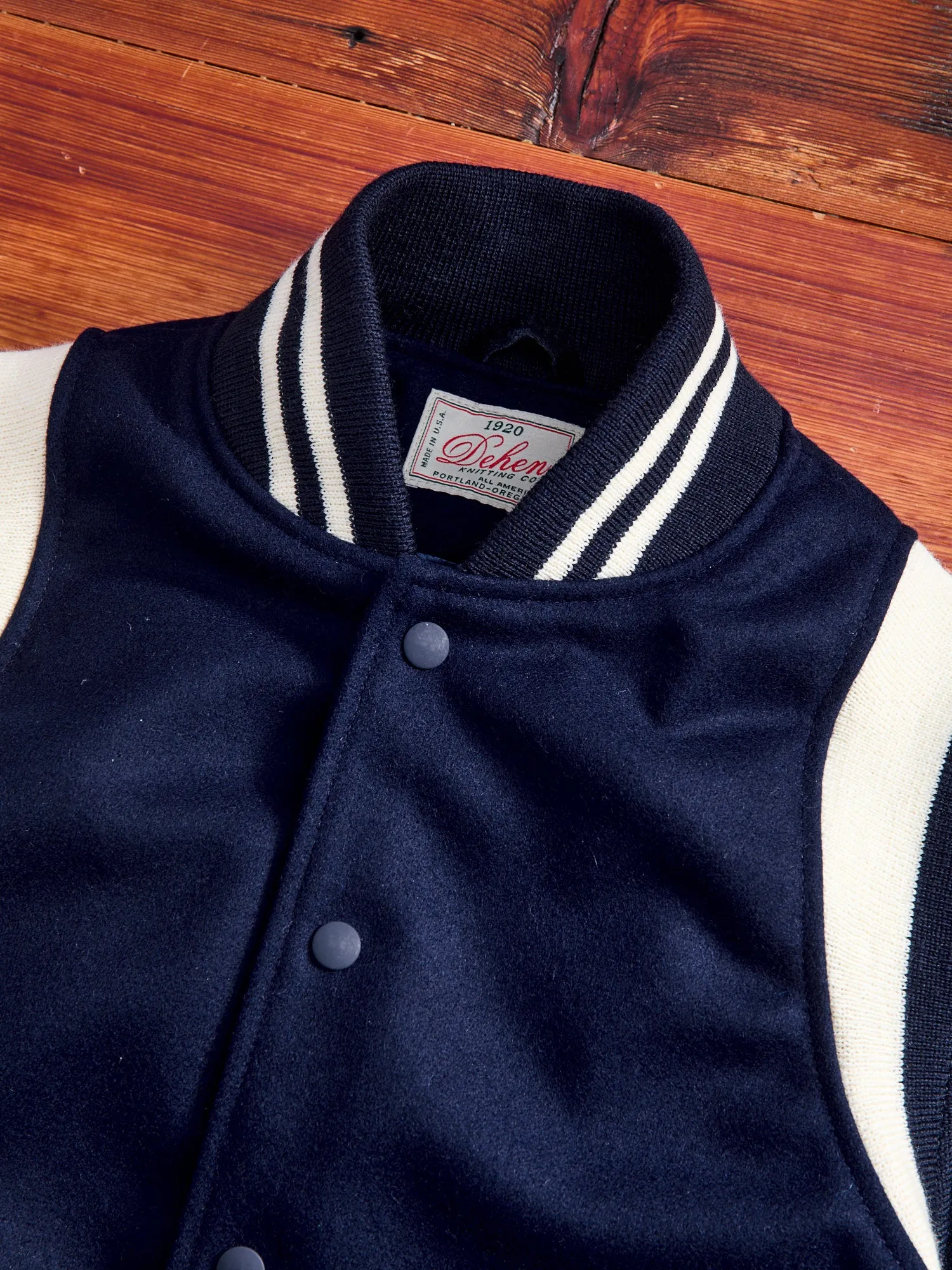 "15th Anniversary" Varsity Jacket in Indigo Roughout