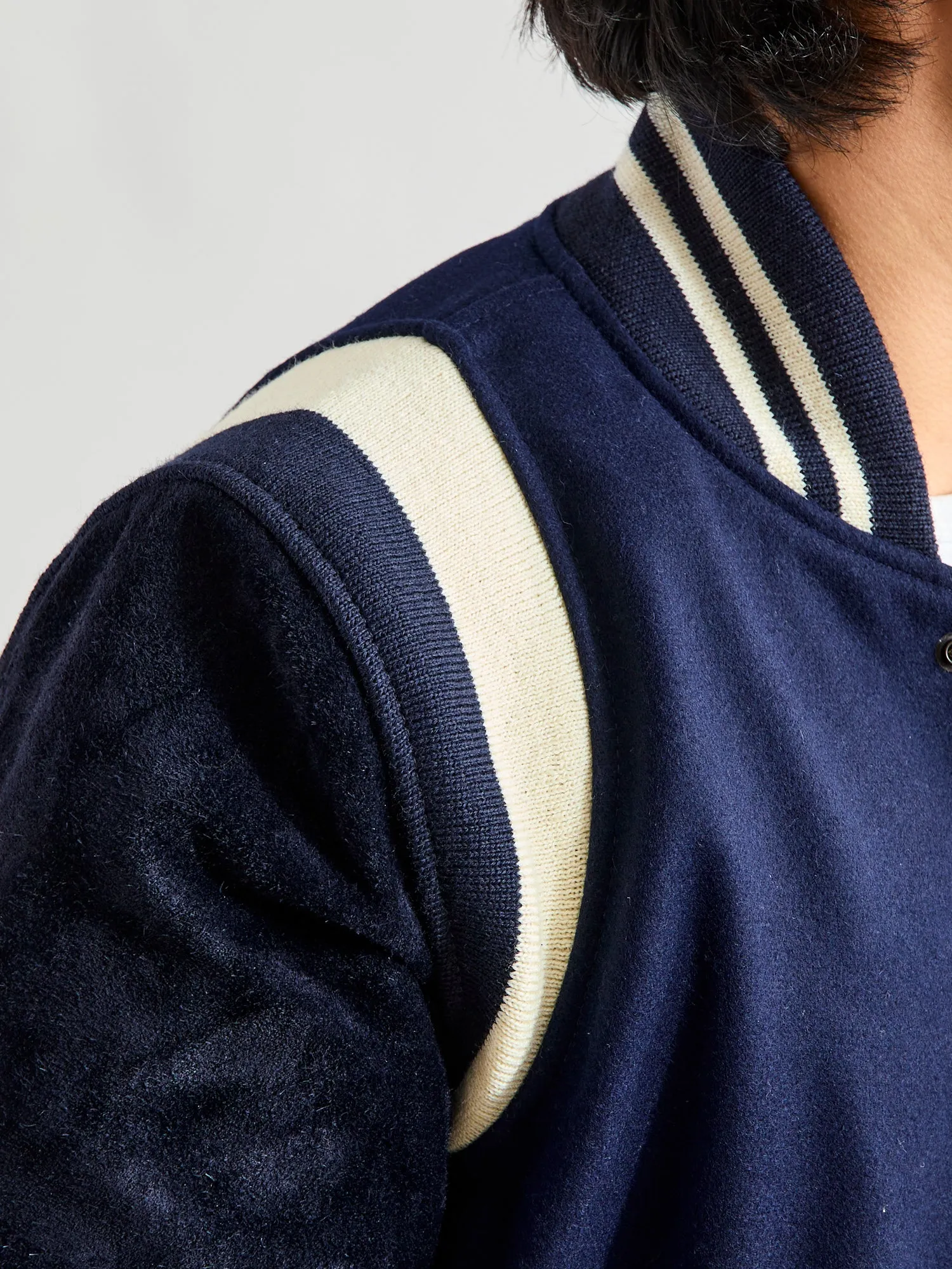 "15th Anniversary" Varsity Jacket in Indigo Roughout