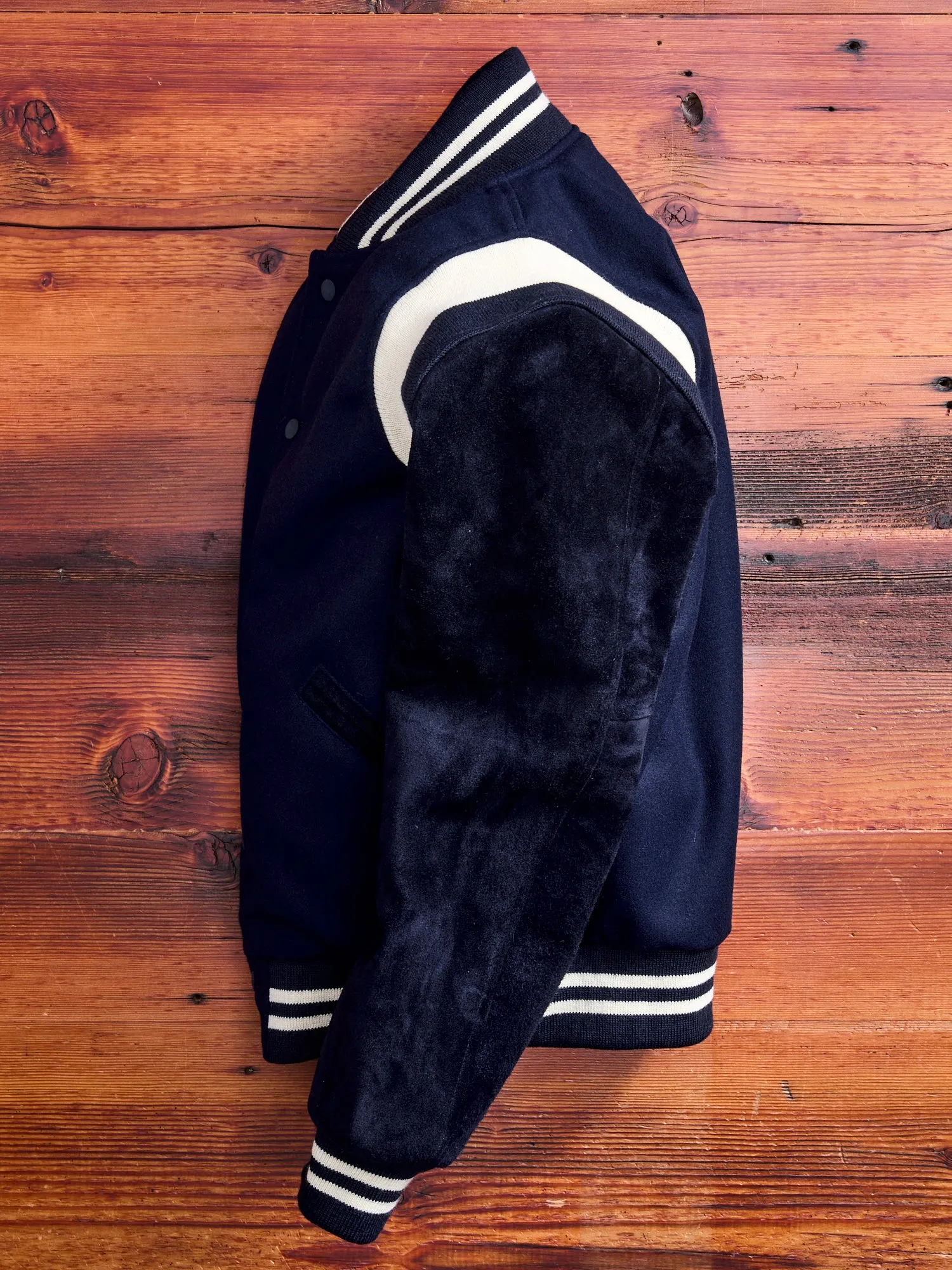 "15th Anniversary" Varsity Jacket in Indigo Roughout