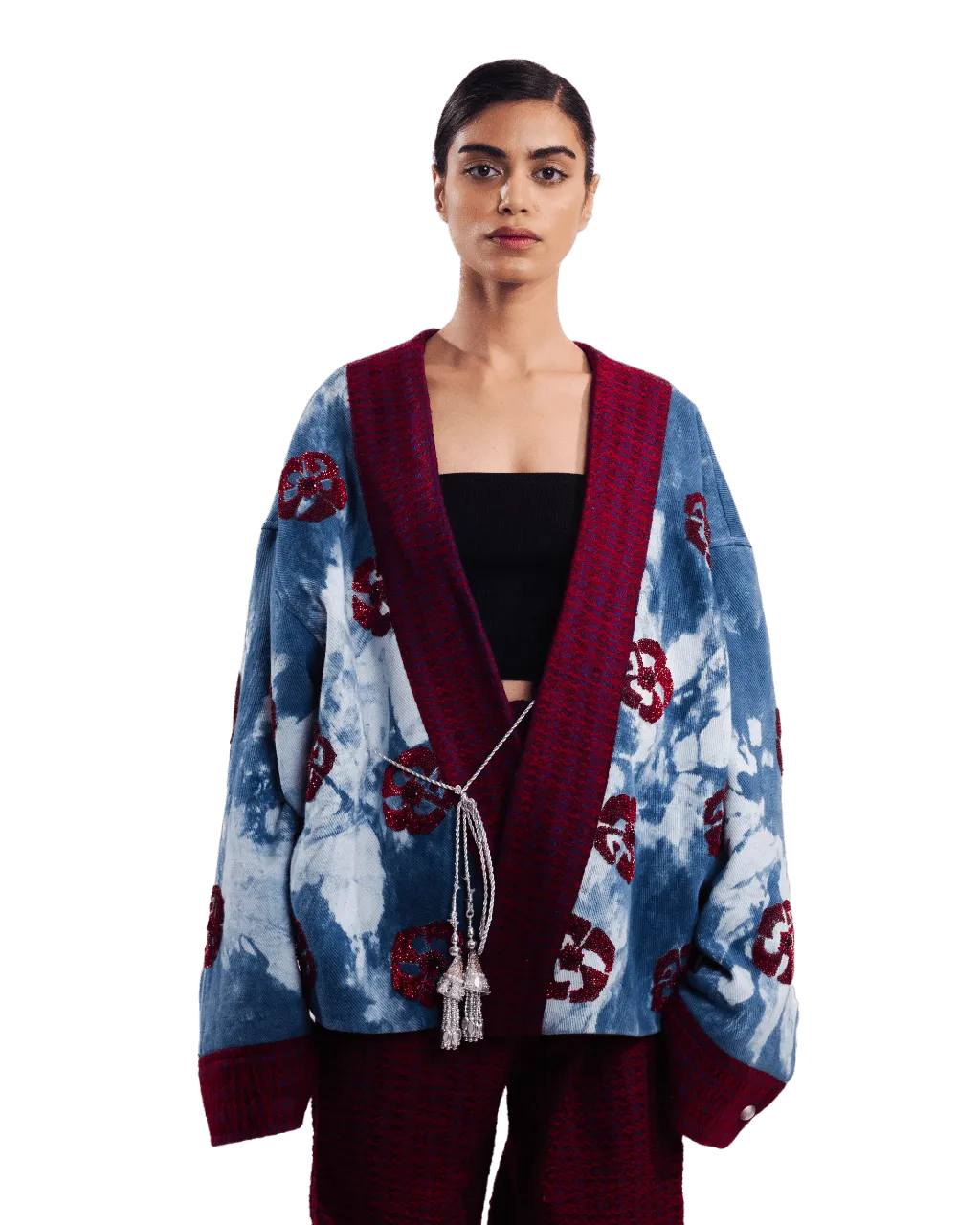 "HIMALAYAN NIGHTS" HAND EMBROIDERED KIMONO