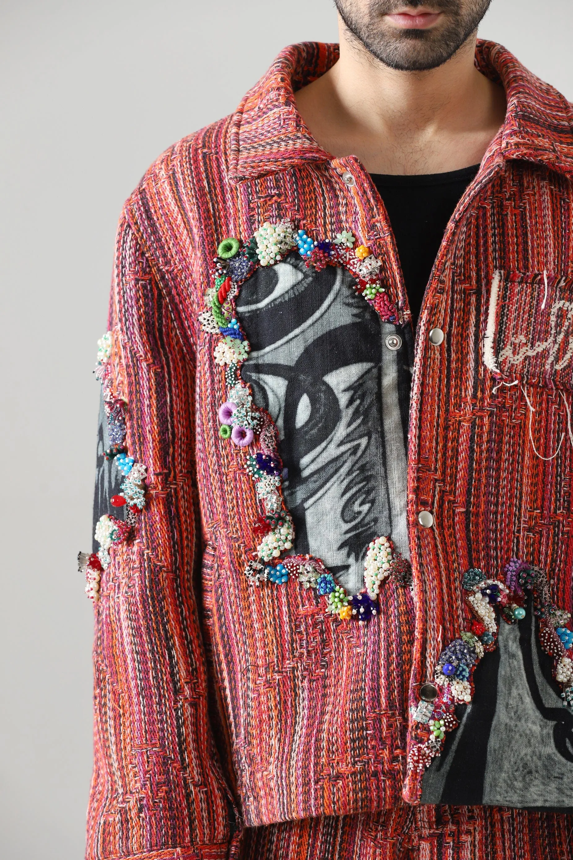 "SADEQUAIN" JAQUARD EMBROIDERY JACKET