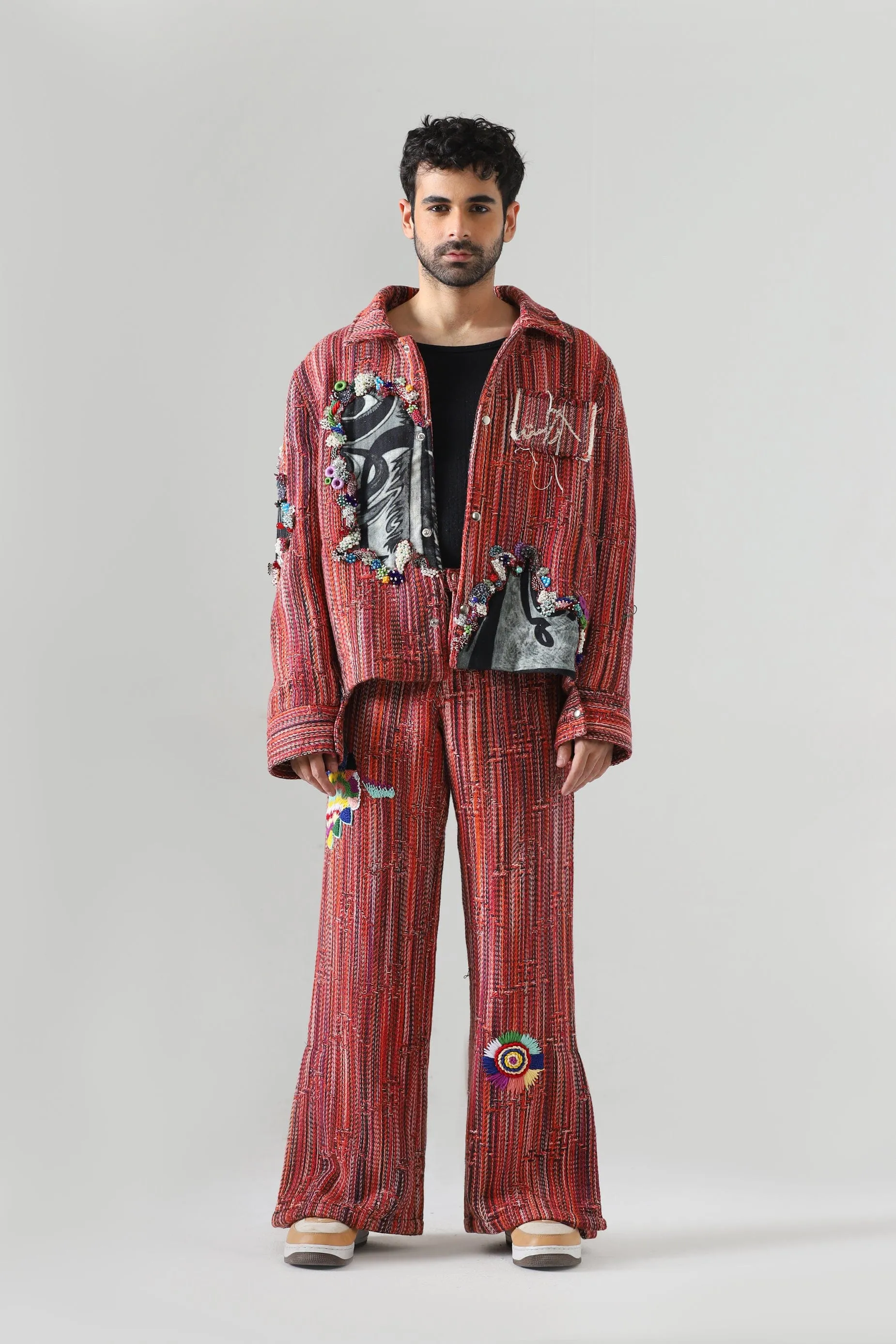 "SADEQUAIN" JAQUARD EMBROIDERY JACKET