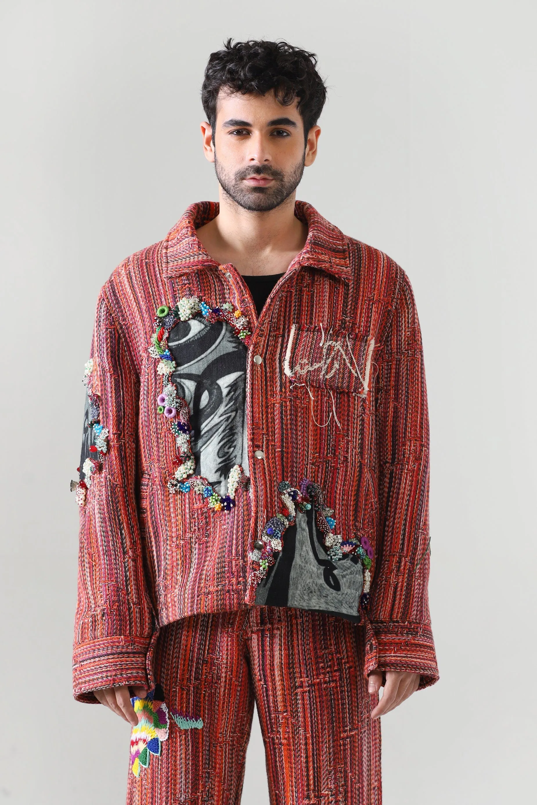 "SADEQUAIN" JAQUARD EMBROIDERY JACKET