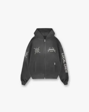 Represent X Metallica™️ Local Crew Zip Hoodie - Stained Black