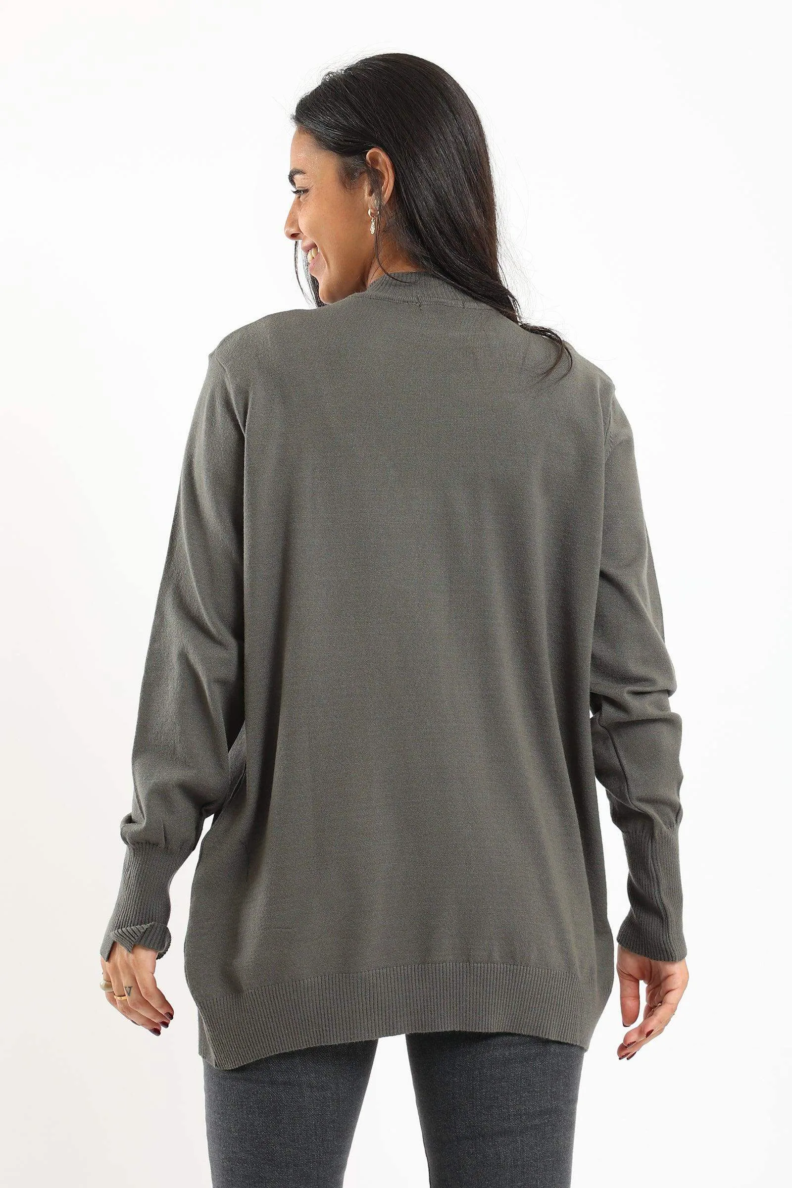 Ribbed Hem Plain Pullover