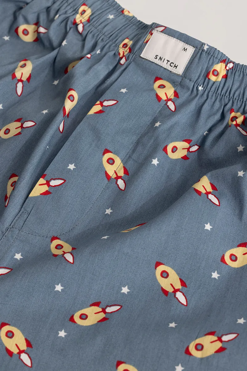 Rocket Print Grey Pyjama