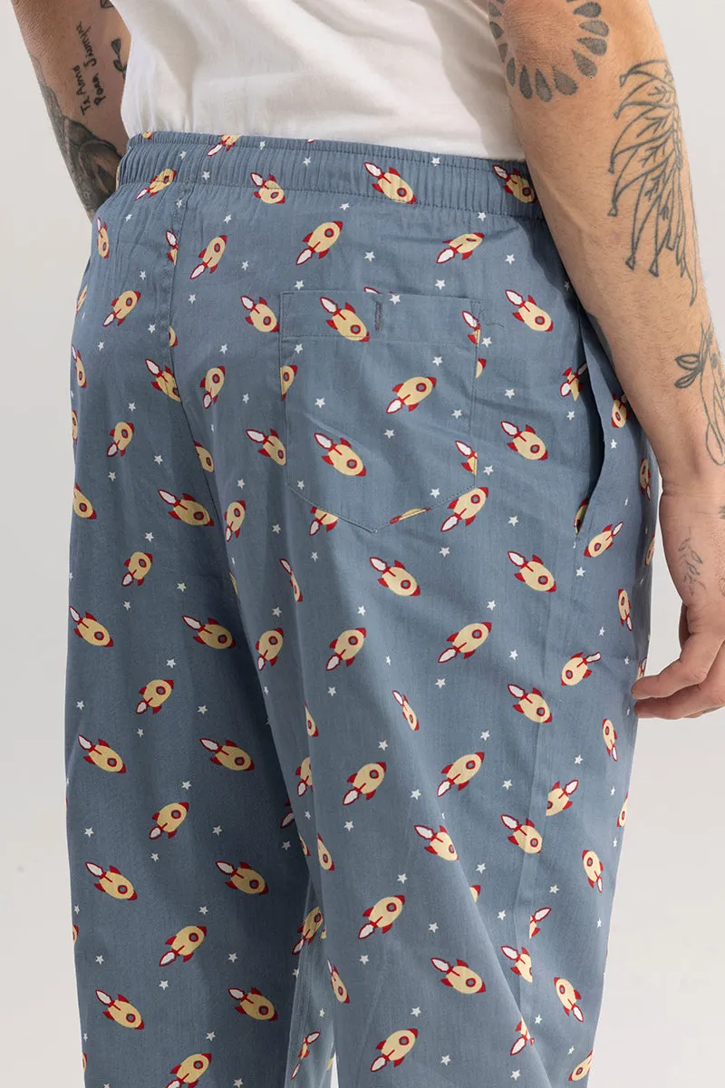 Rocket Print Grey Pyjama