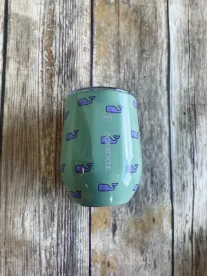 Stemless - 12oz Vineyard Vines Whale Cup Repeat Capri Blue