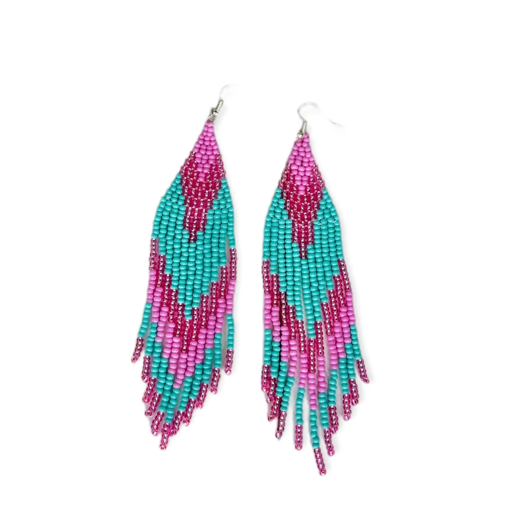 Summer Solstice Beaded Boho Earrings | Native Embera Statement Earrings