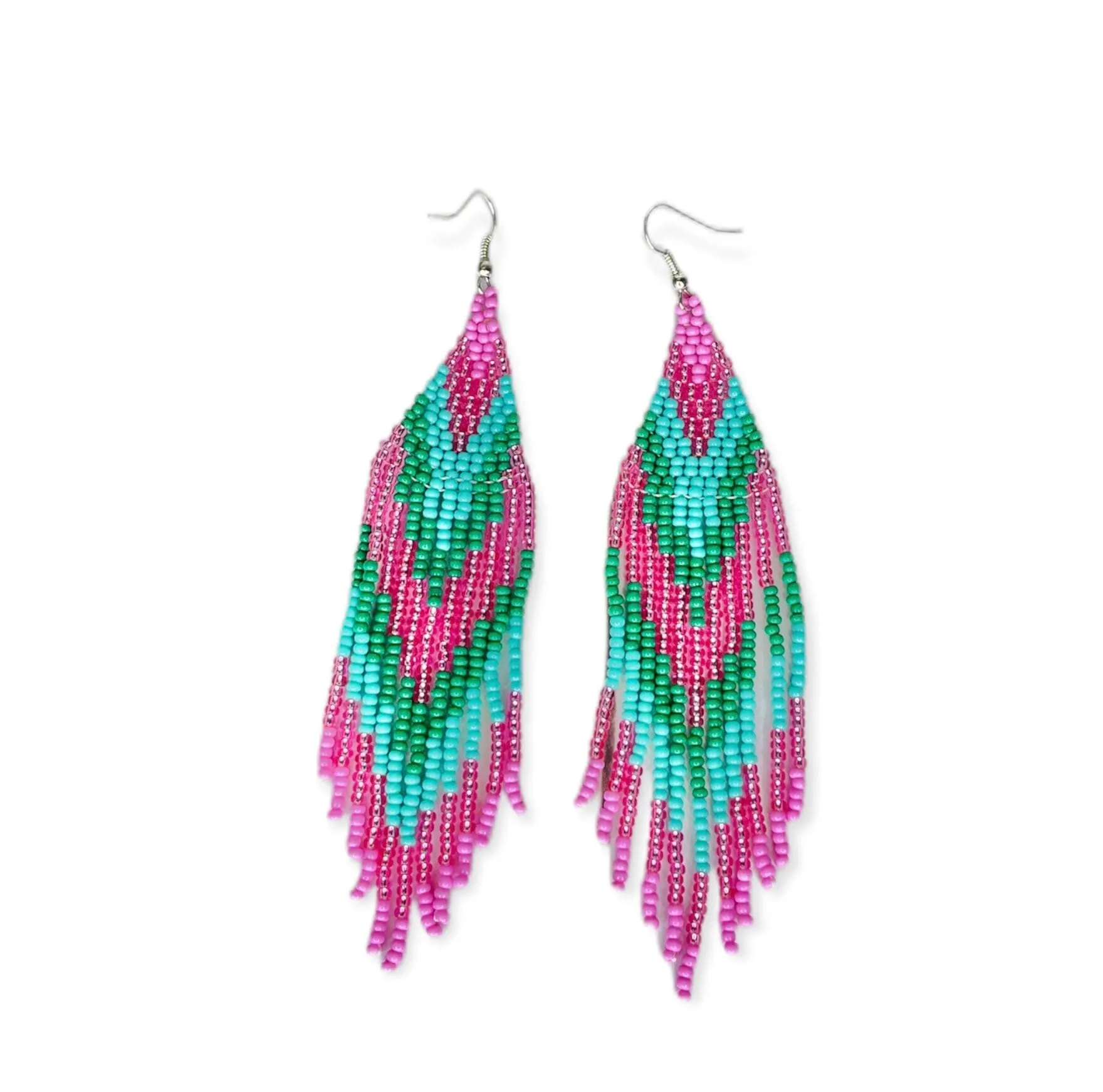 Summer Solstice Beaded Boho Earrings | Native Embera Statement Earrings