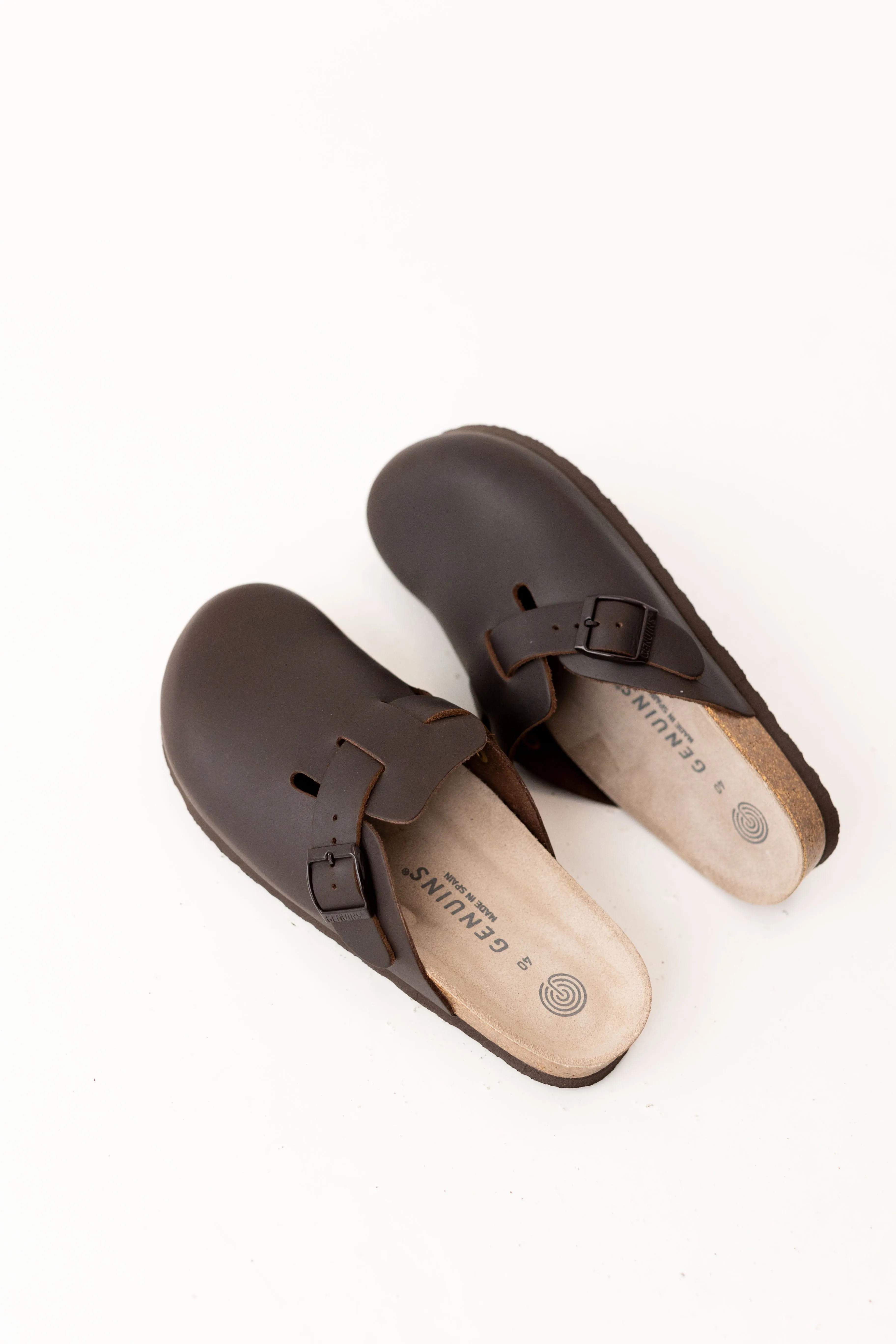 'Tacoma' Leather Boston Clogs in Deep Brown