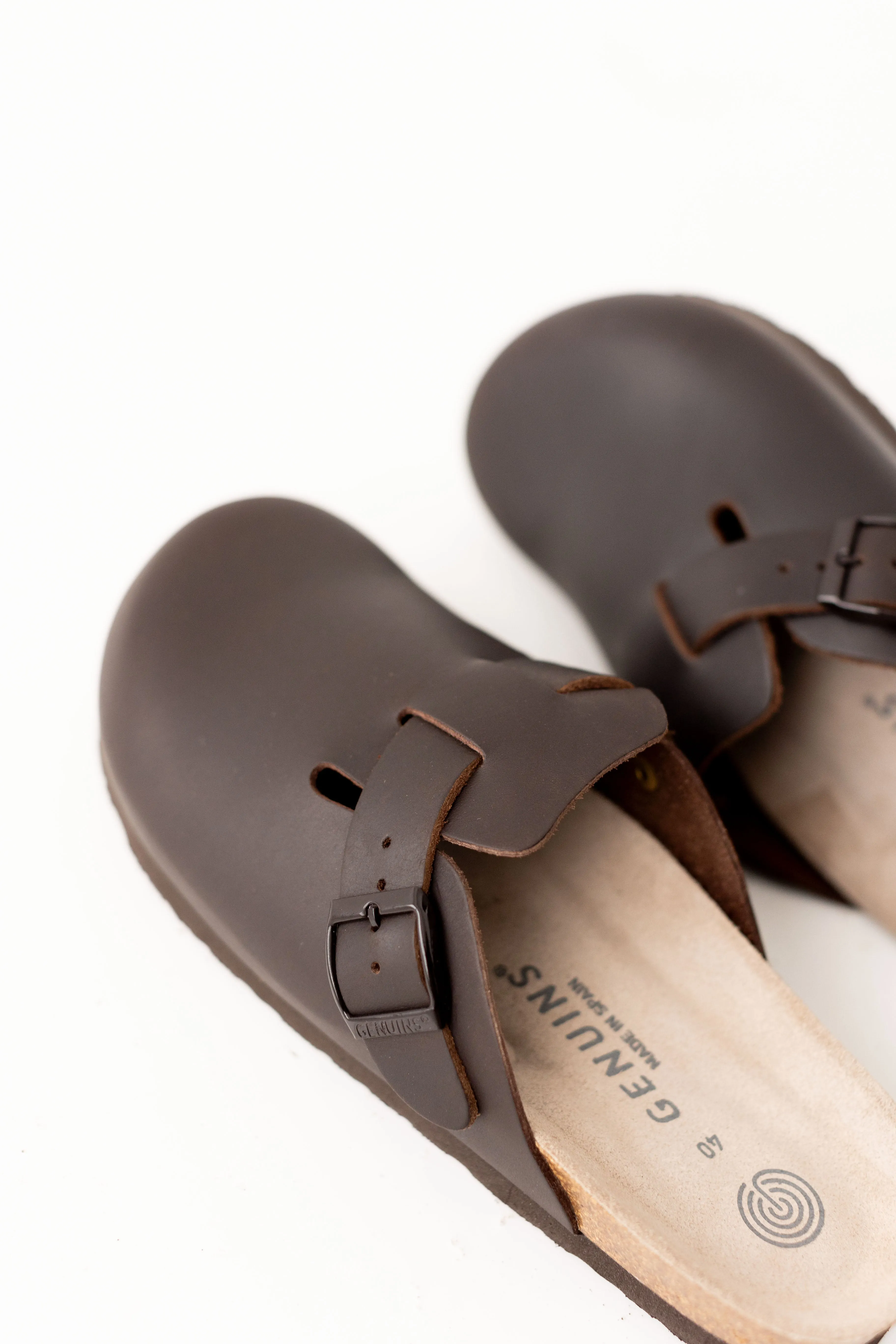 'Tacoma' Leather Boston Clogs in Deep Brown