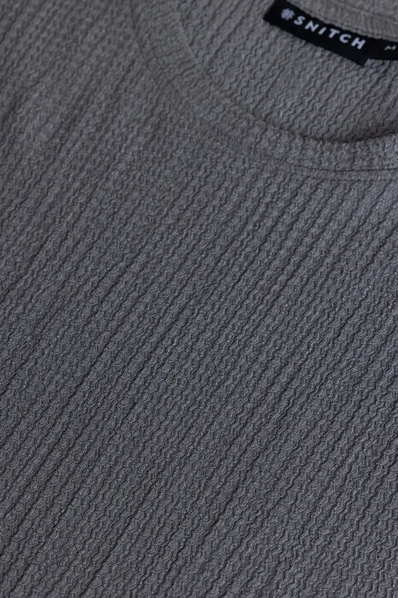 Tactile Grey Textured T-Shirt