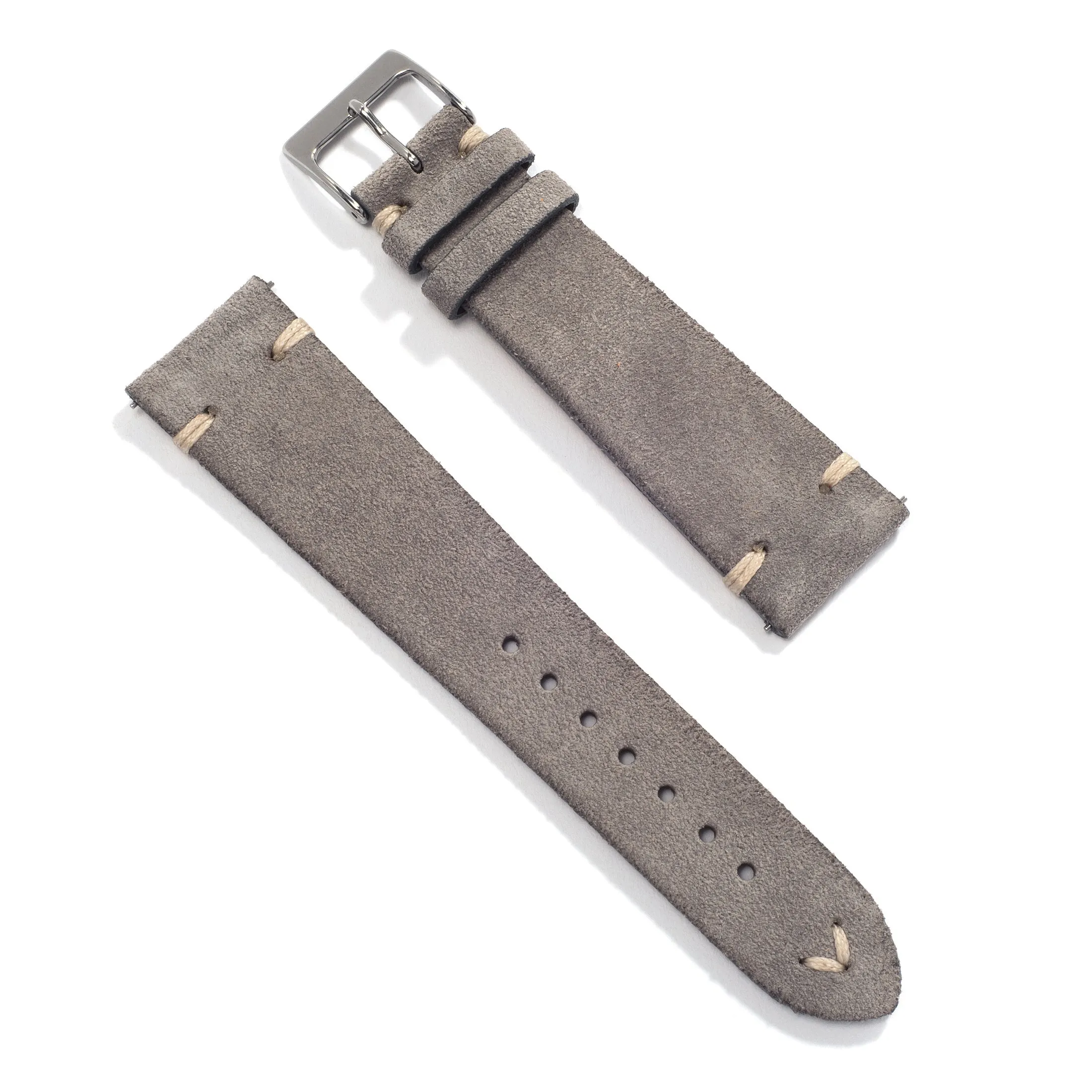 UNIVERSAL GRAY VINTAGE UNIVERSAL LEATHER WATCH STRAP