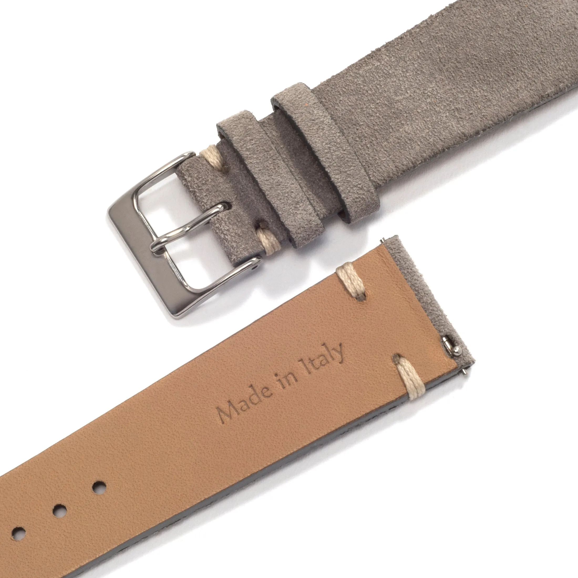 UNIVERSAL GRAY VINTAGE UNIVERSAL LEATHER WATCH STRAP