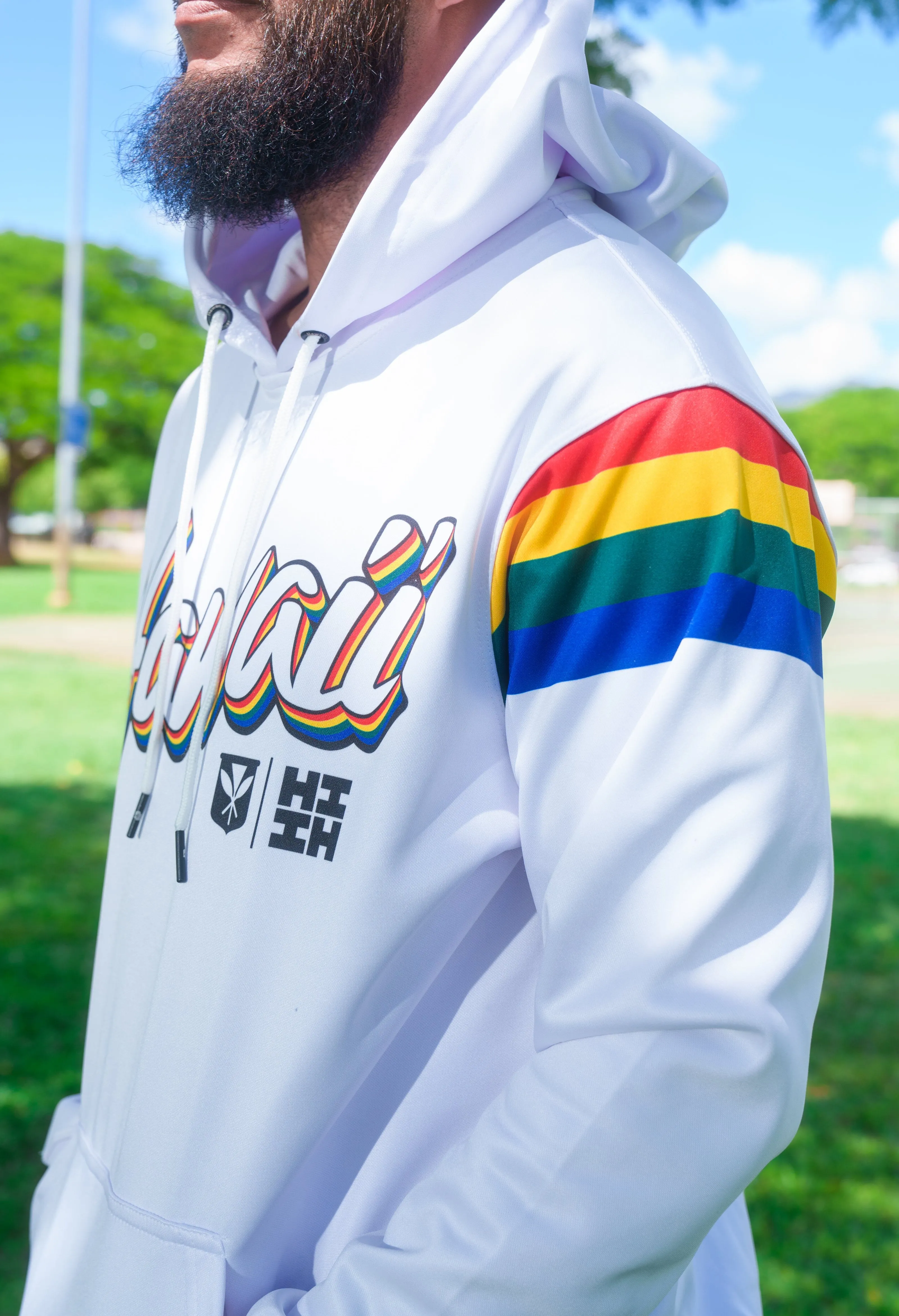 WHITE UH RETRO HOODIE