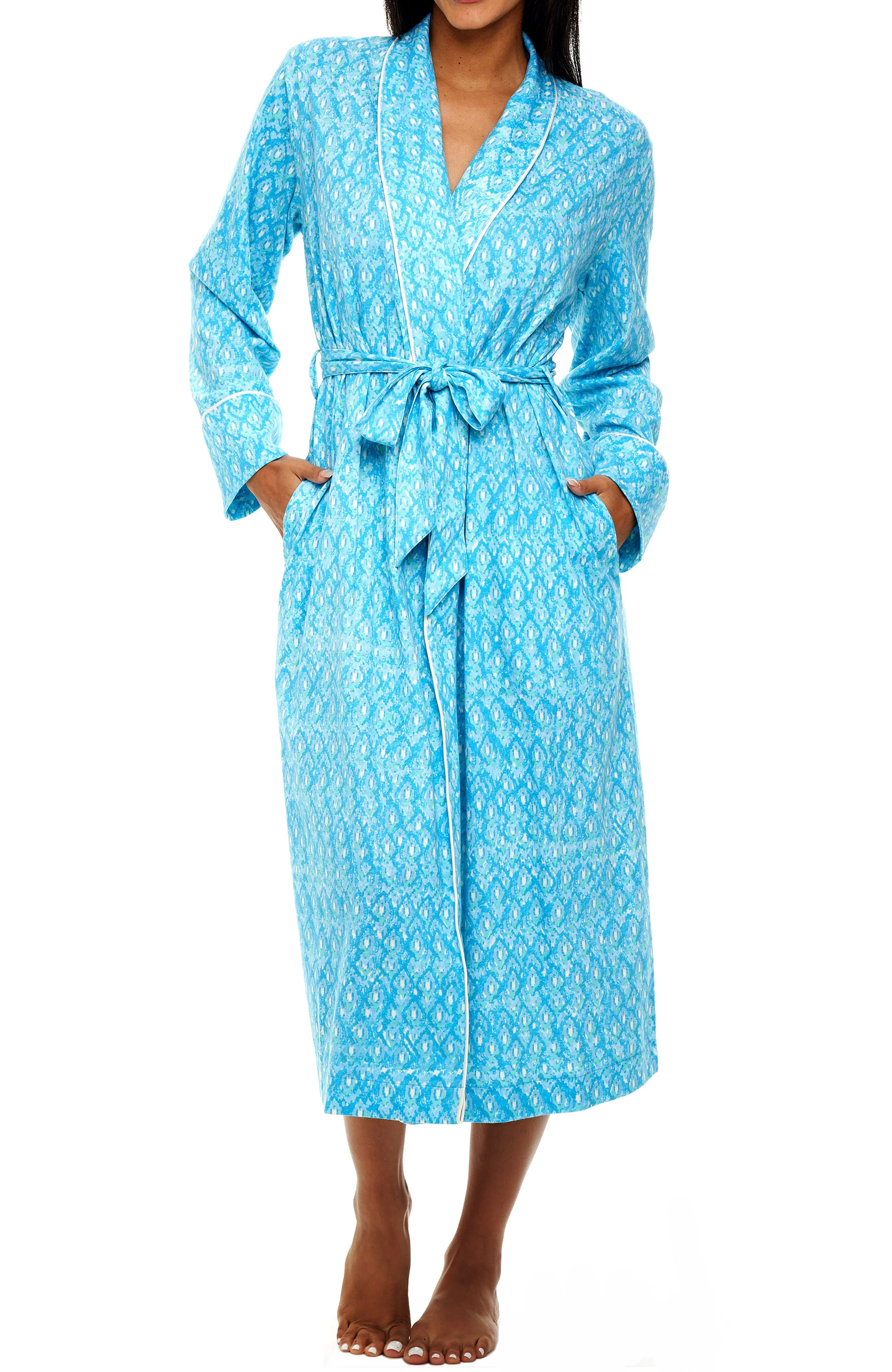 Womens Long Knit Robe with Pockets