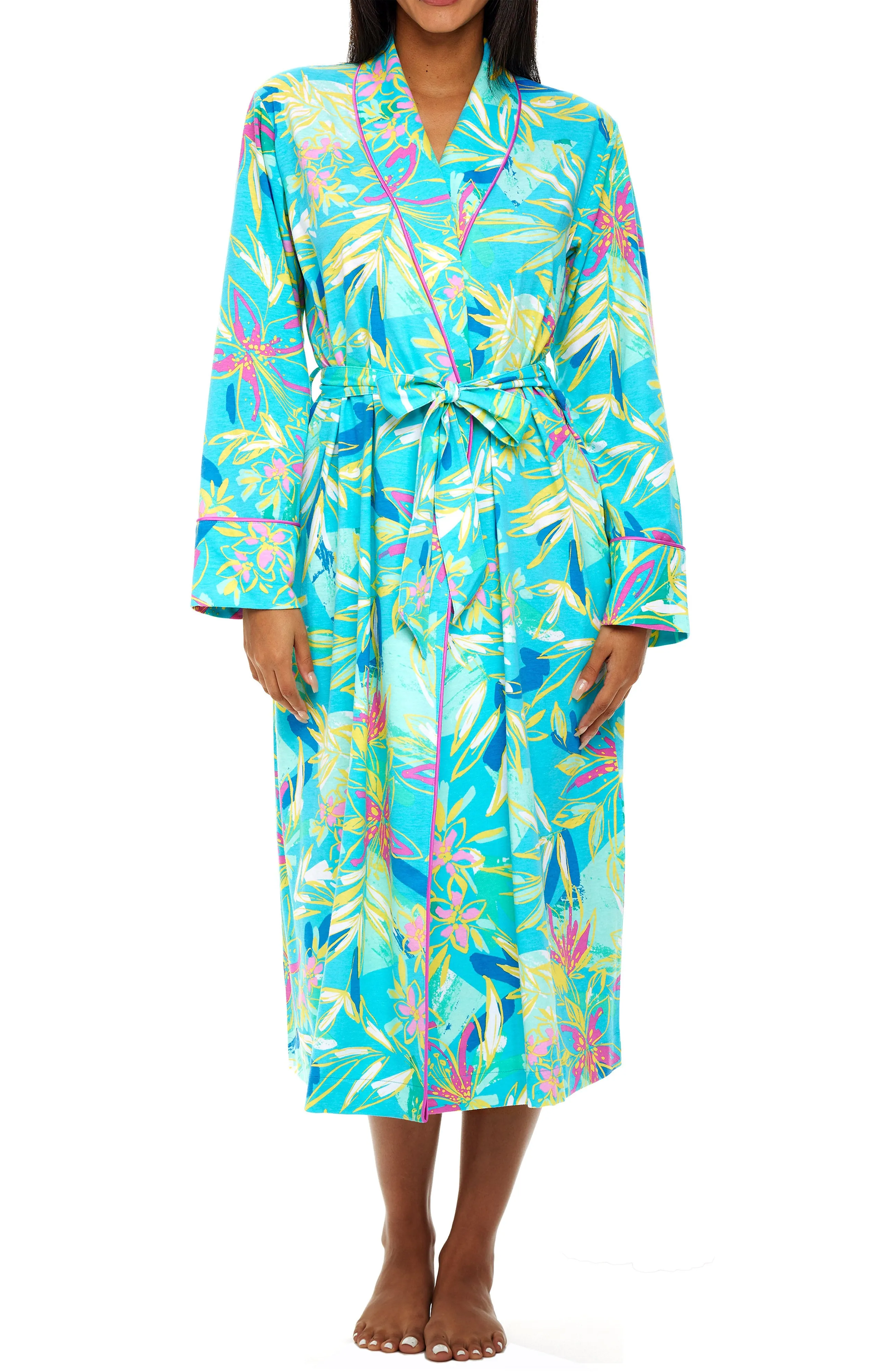 Womens Long Knit Robe with Pockets