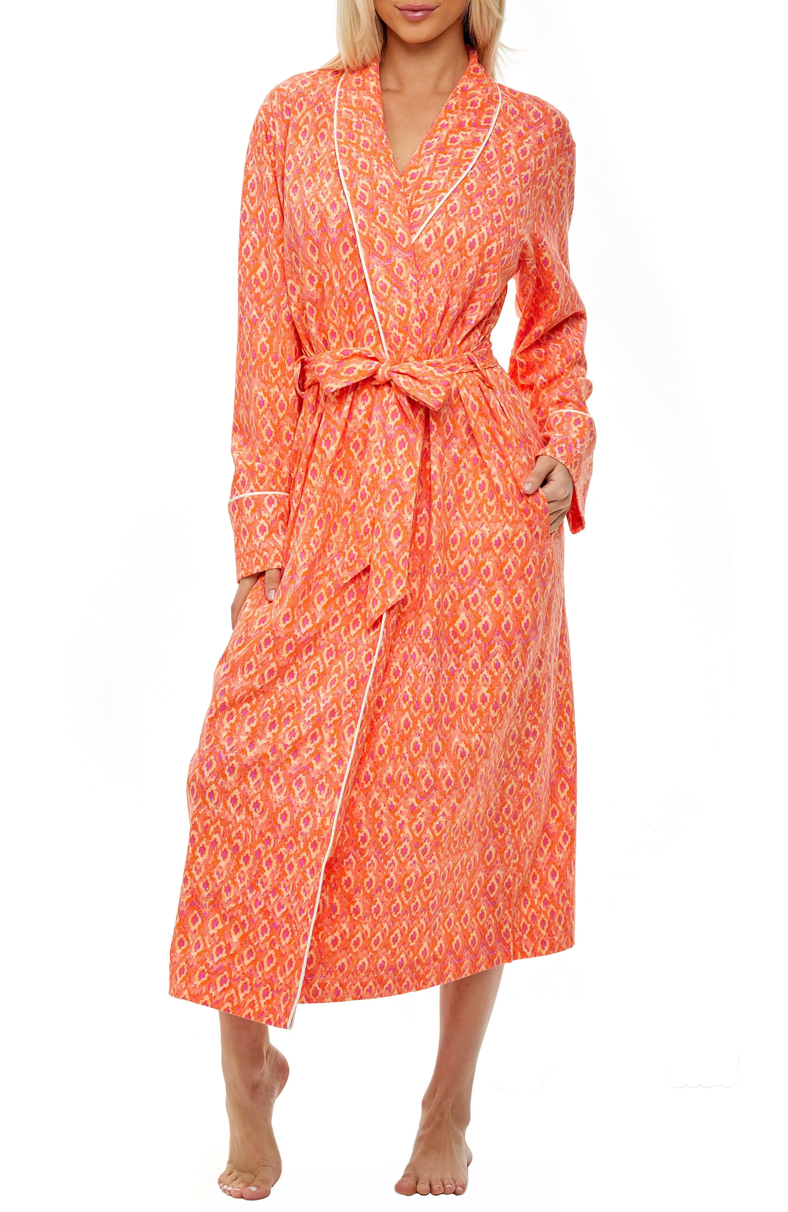 Womens Long Knit Robe with Pockets