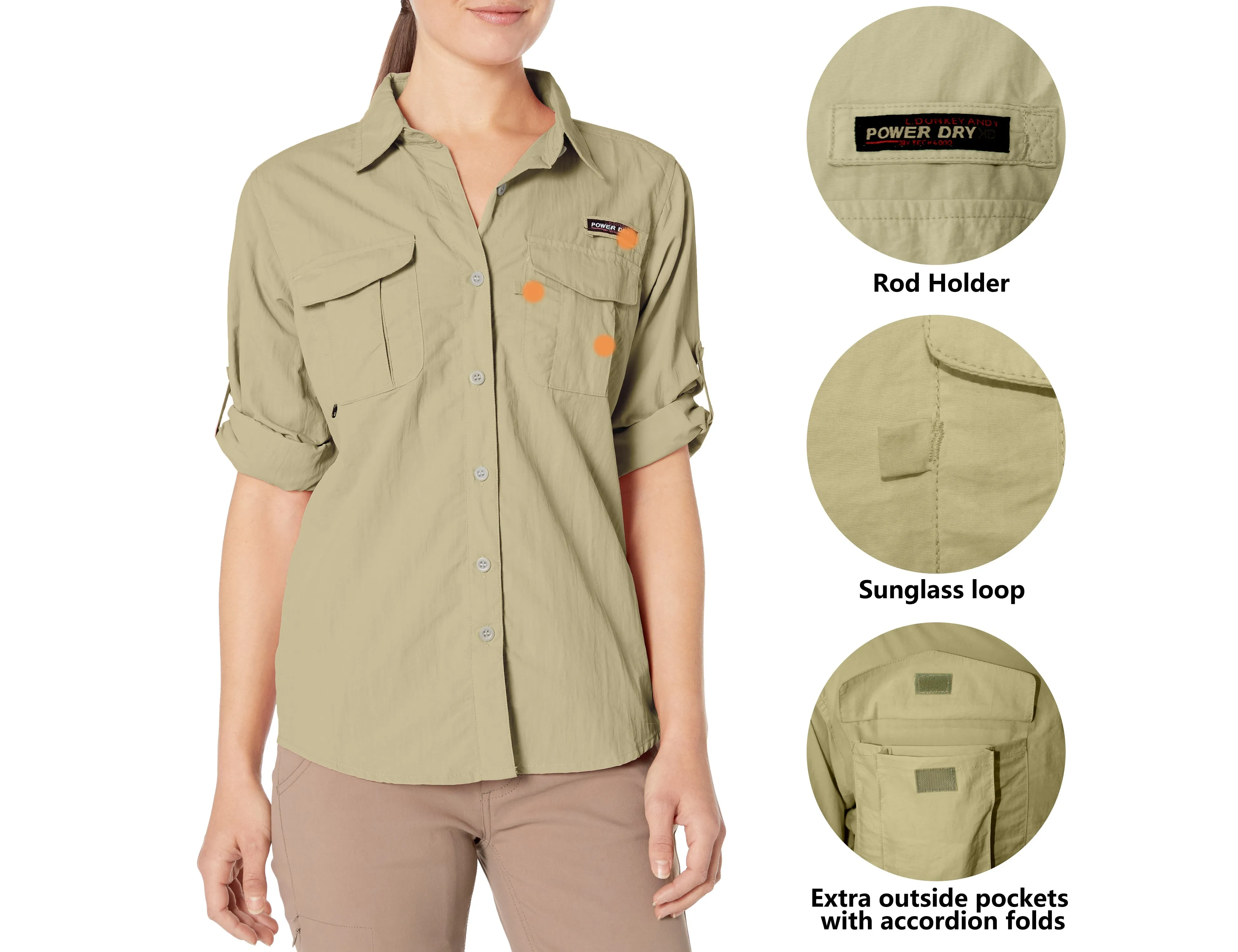 Women's UPF 50  UV Protection Long Sleeve Fishing Shirt